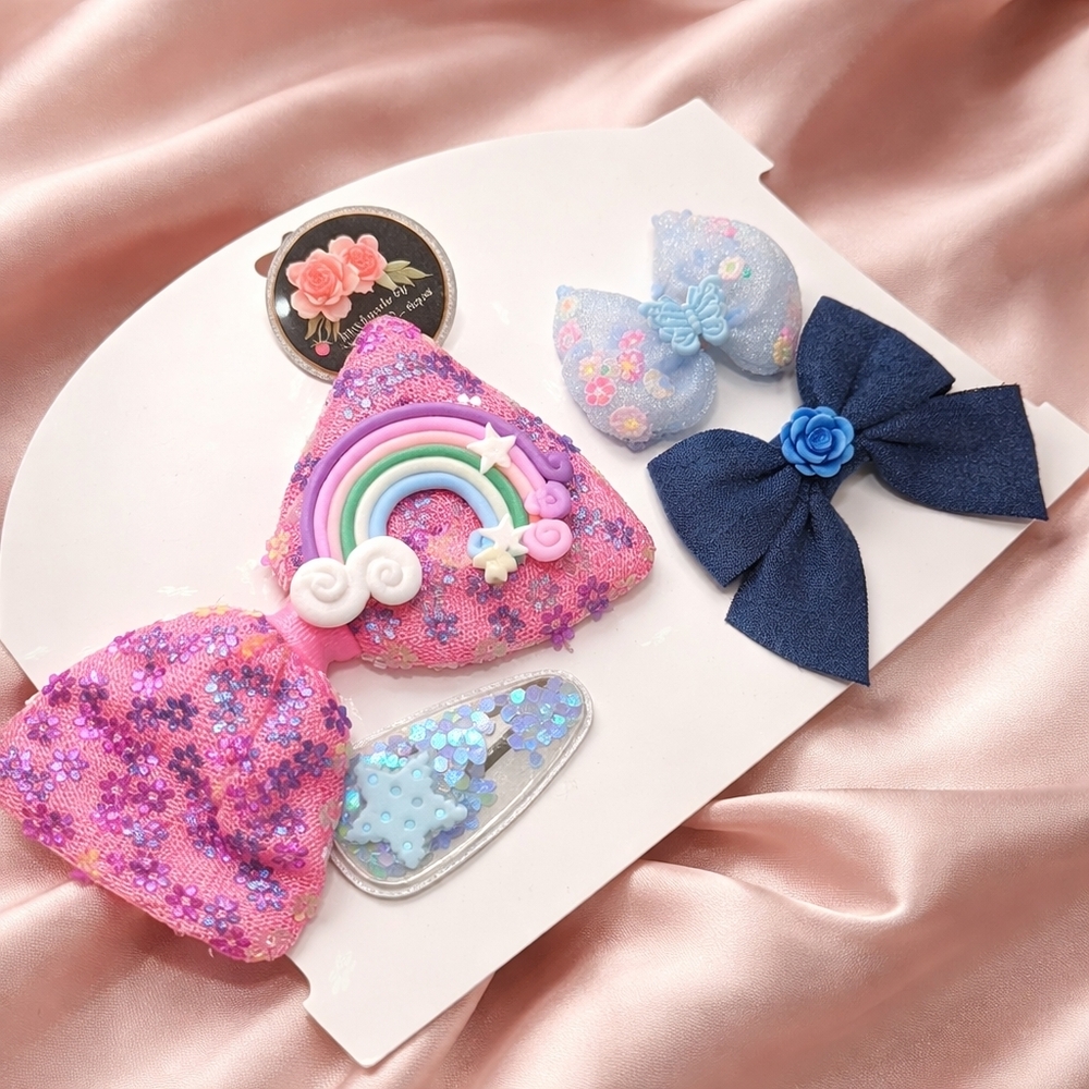 New Hand Crafted Hair Accessories Bundle Set Girls